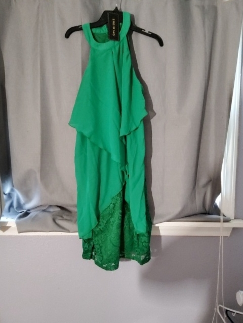 SHEIN Emerald Green Sleeveless Halter Dress